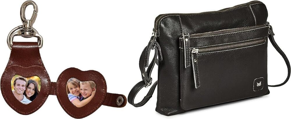 3251 Wise Owl Dark Grey Nappa Small Soft Pebbled Real Leather Crossbody